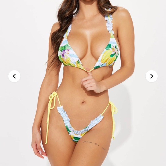 Floral Bikini Set with Ruffle Details - Picture 1 of 4